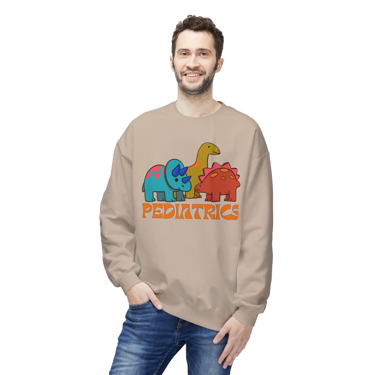 Pediatric Nurse Dinosaur Crew Neck Sweatshirt Peds Healthcare