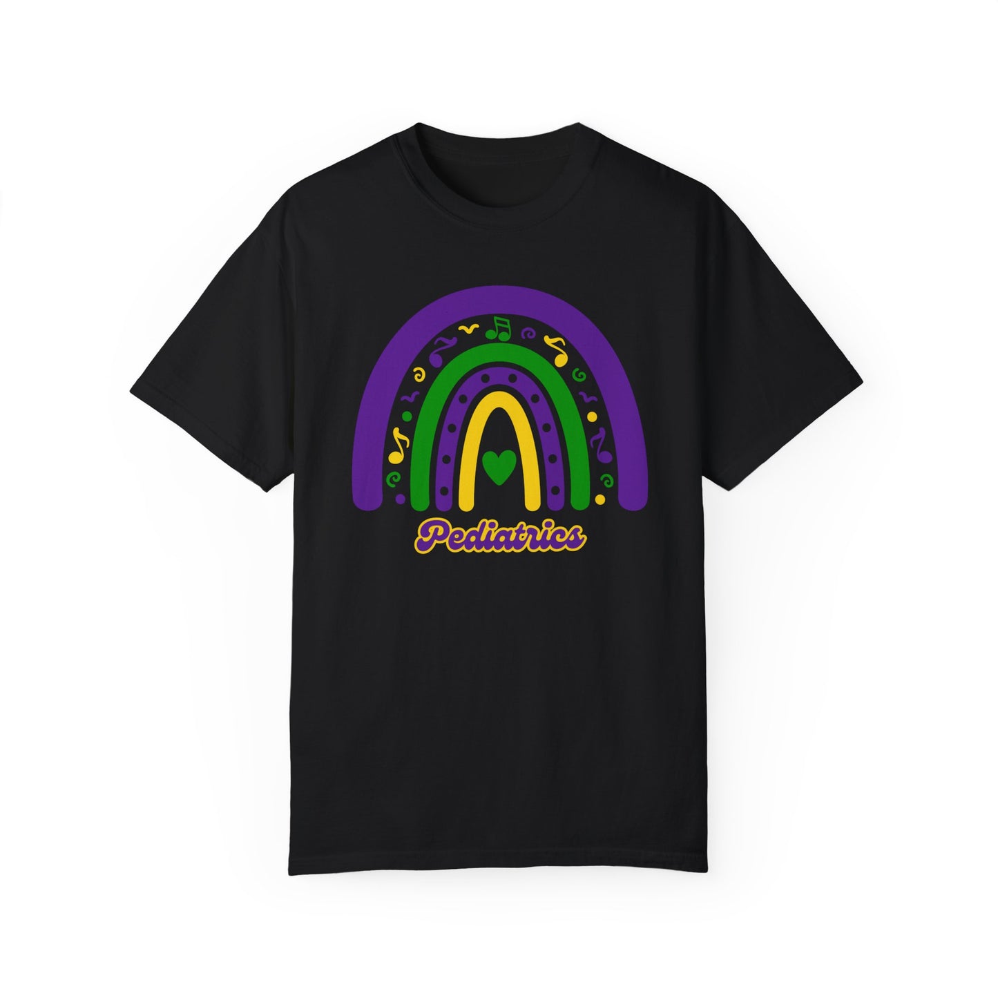 Pediatrics Mardi Gras T Shirt Rainbow Design