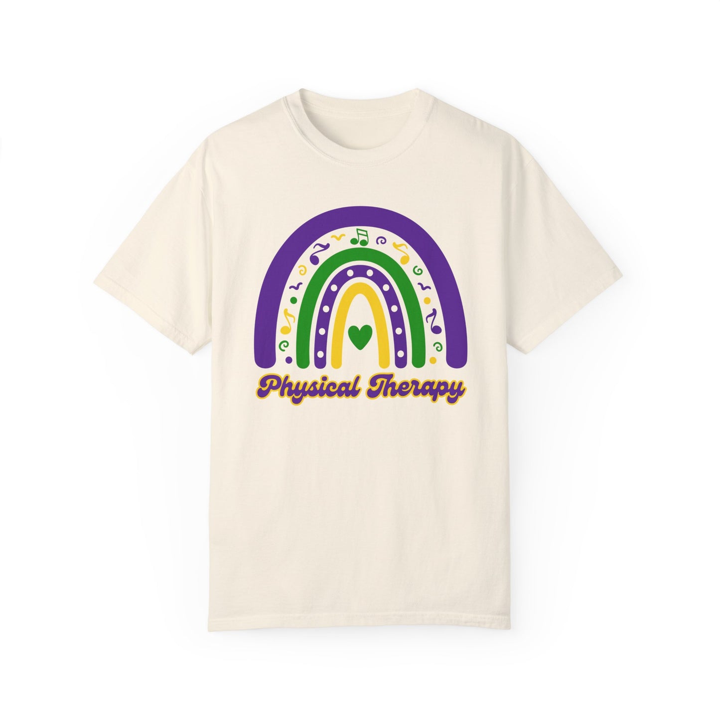 Physical Therapy Mardi Gras T Shirt Rainbow Design