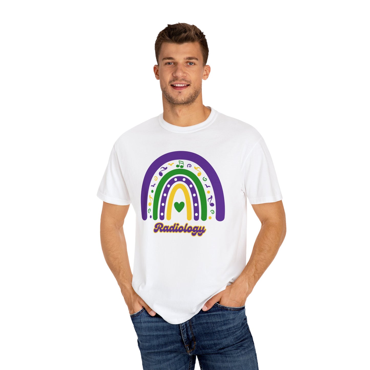 Radiology Department Mardi Gras T Shirt Rainbow Design