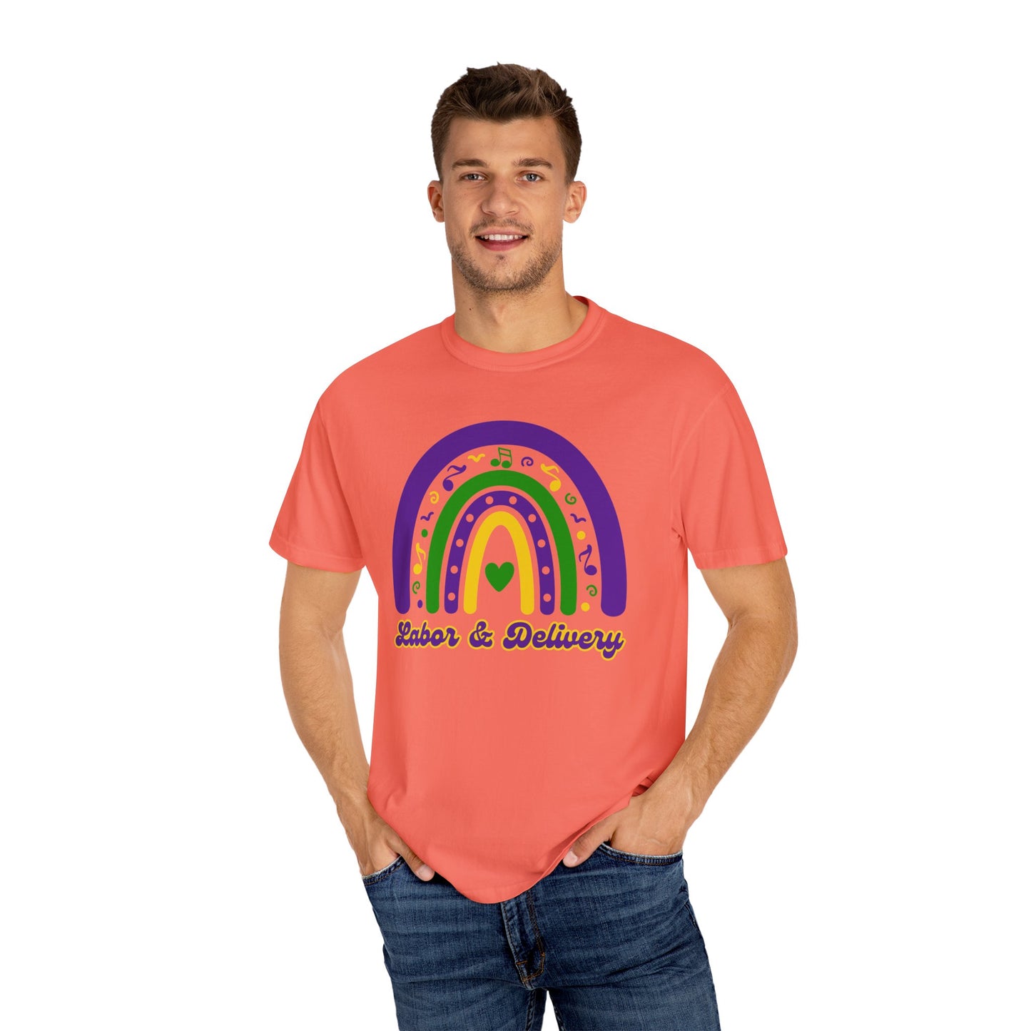 Labor & Delivery Mardi Gras T Shirt Rainbow Design