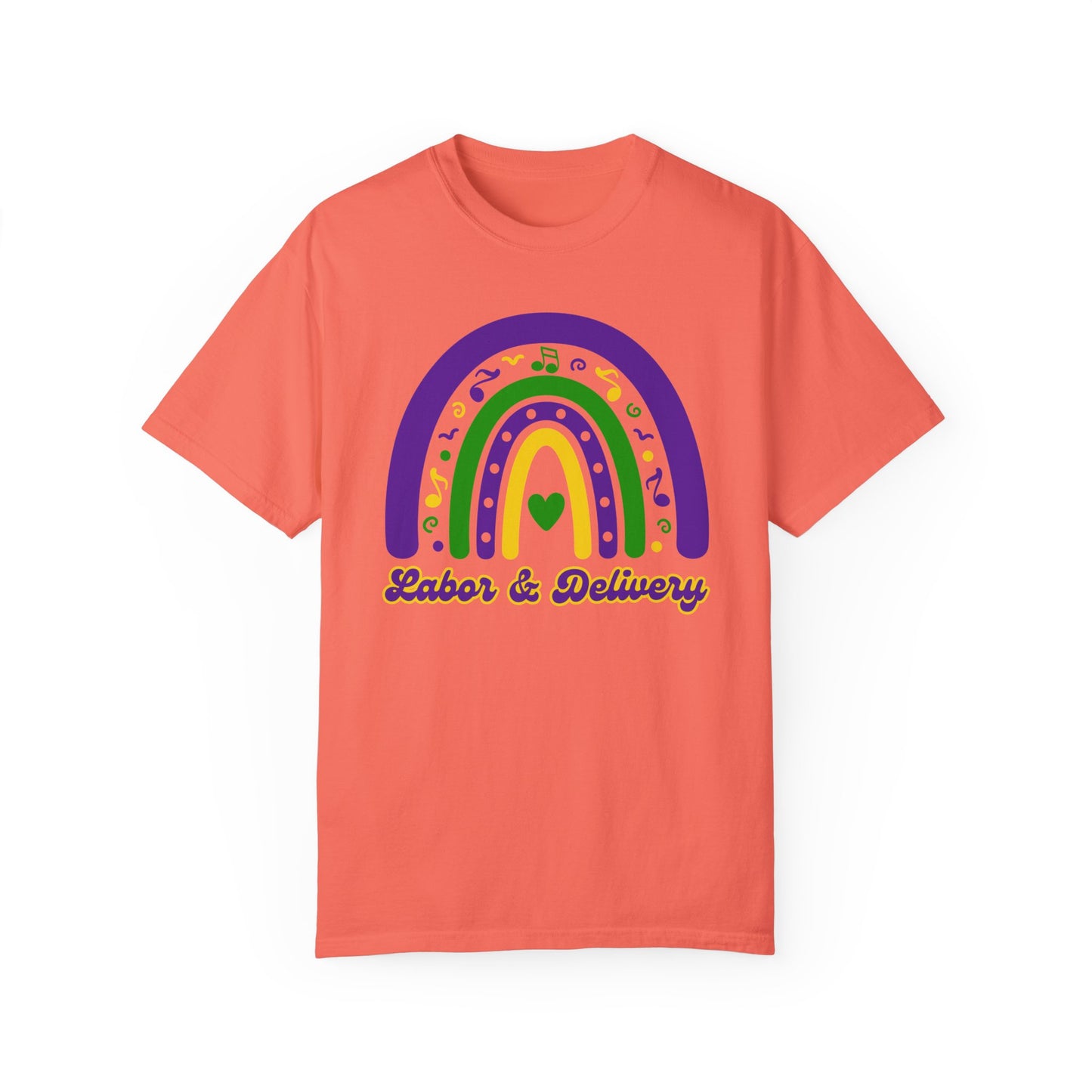 Labor & Delivery Mardi Gras T Shirt Rainbow Design