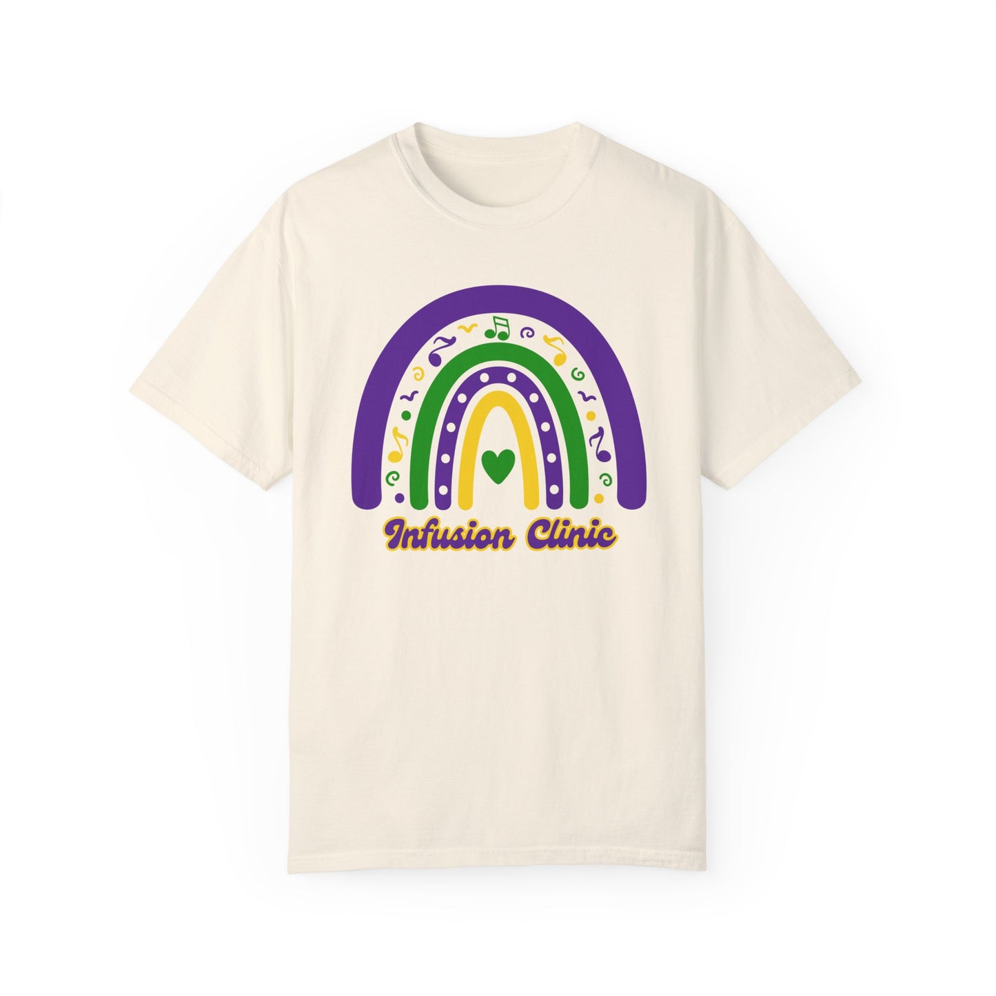 Infusion Clinic Mardi Gras T Shirt Rainbow Design