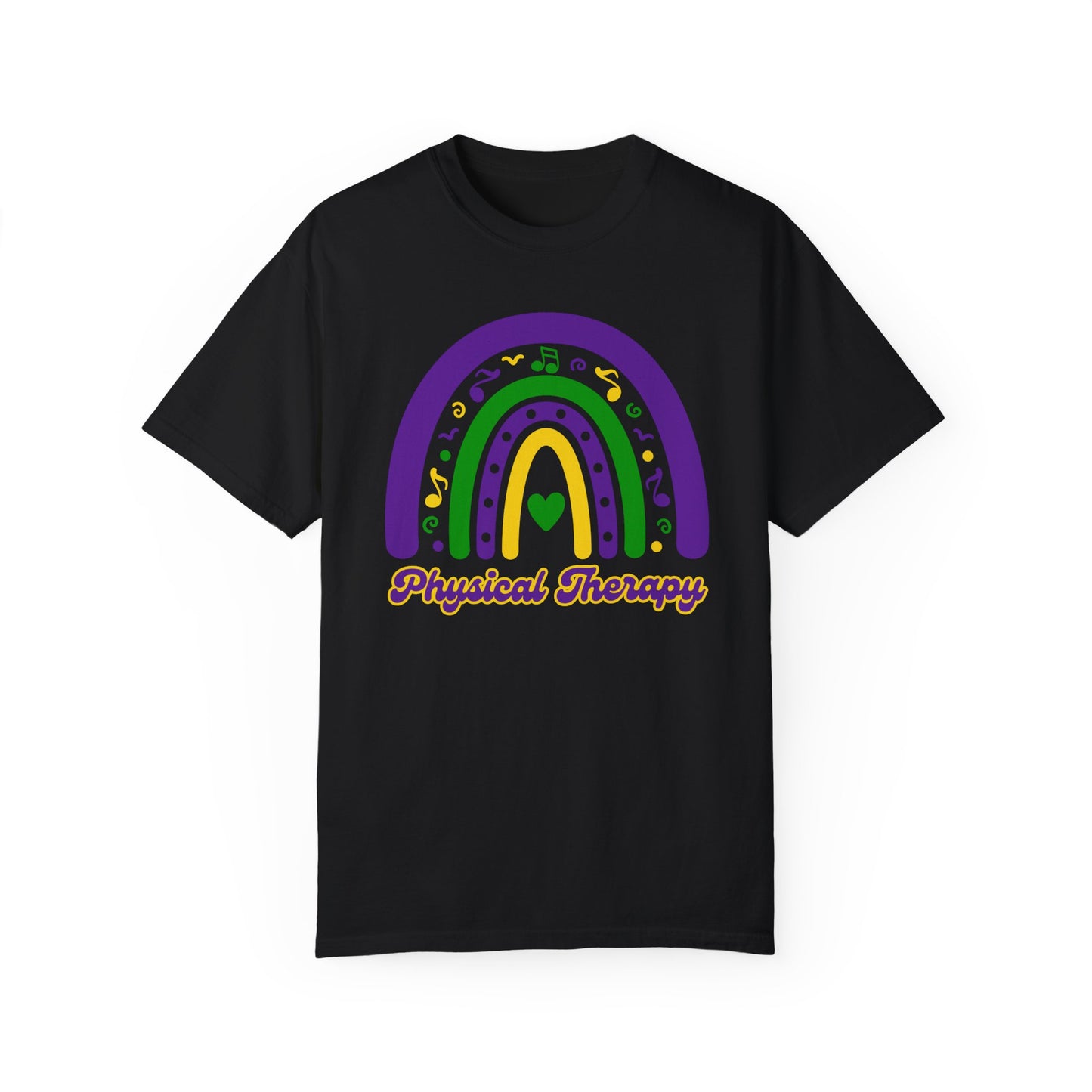 Physical Therapy Mardi Gras T Shirt Rainbow Design