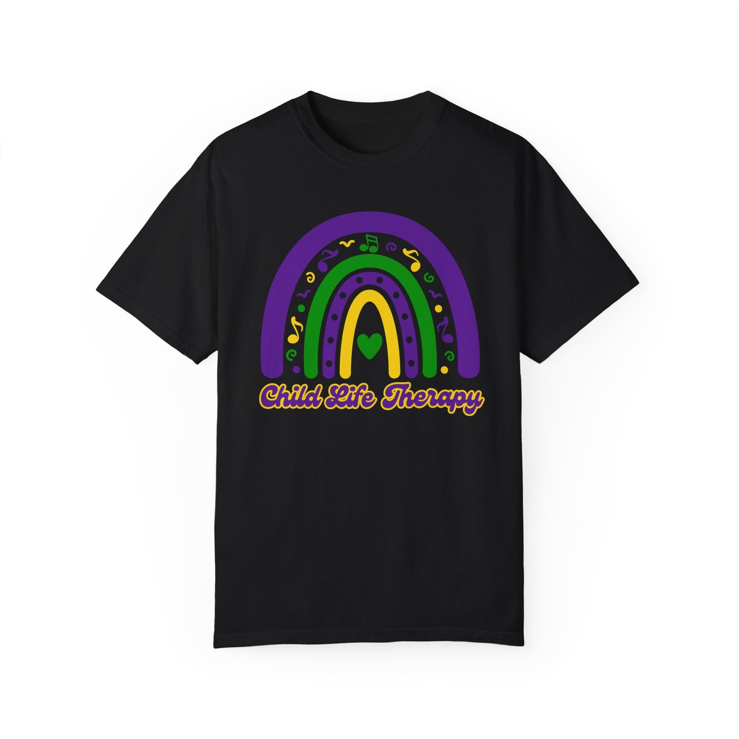 Child Life Therapy Mardi Gras T Shirt Rainbow Design