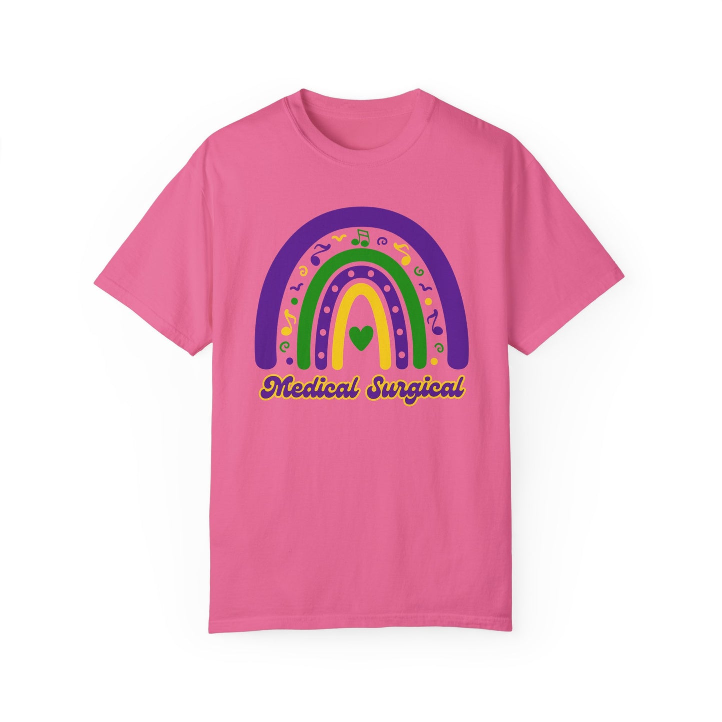 Medical Surgical Nurse Mardi Gras T Shirt Rainbow Design