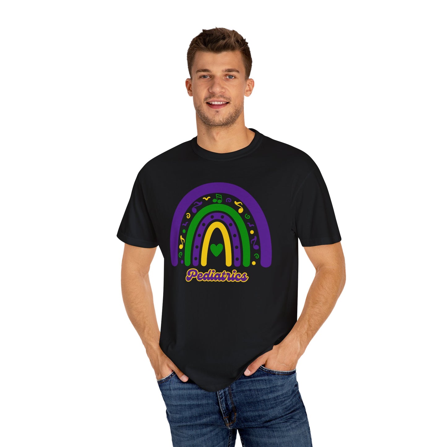 Pediatrics Mardi Gras T Shirt Rainbow Design