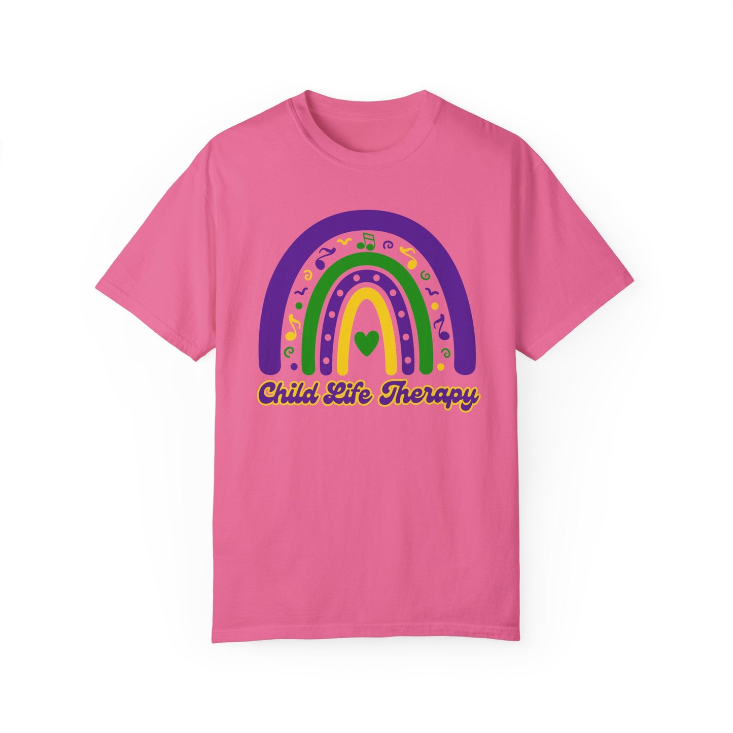 Child Life Therapy Mardi Gras T Shirt Rainbow Design