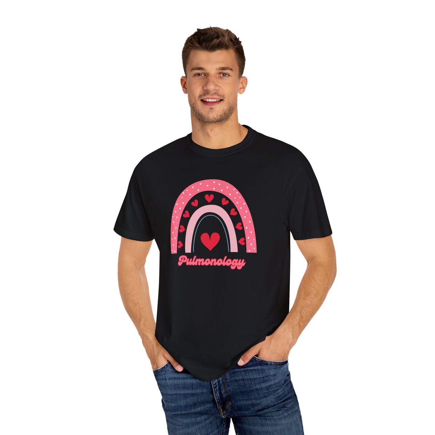 Pulmonology Valentines Day Shirt Rainbow Hearts