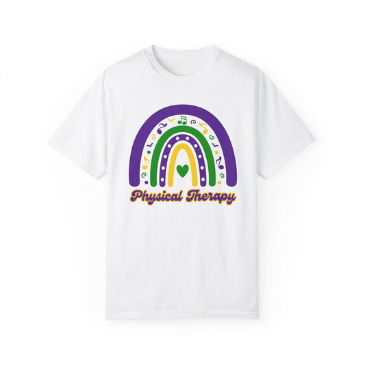 Physical Therapy Mardi Gras T Shirt Rainbow Design