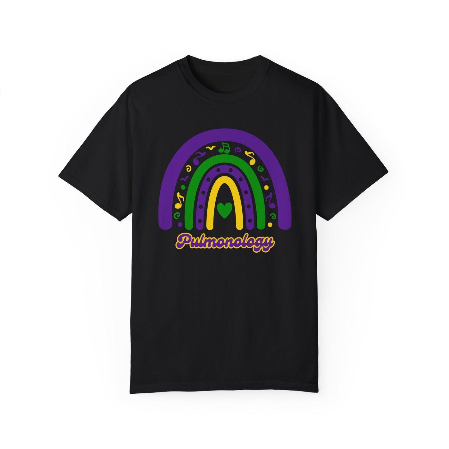 Pulmonology Mardi Gras T Shirt Rainbow Design