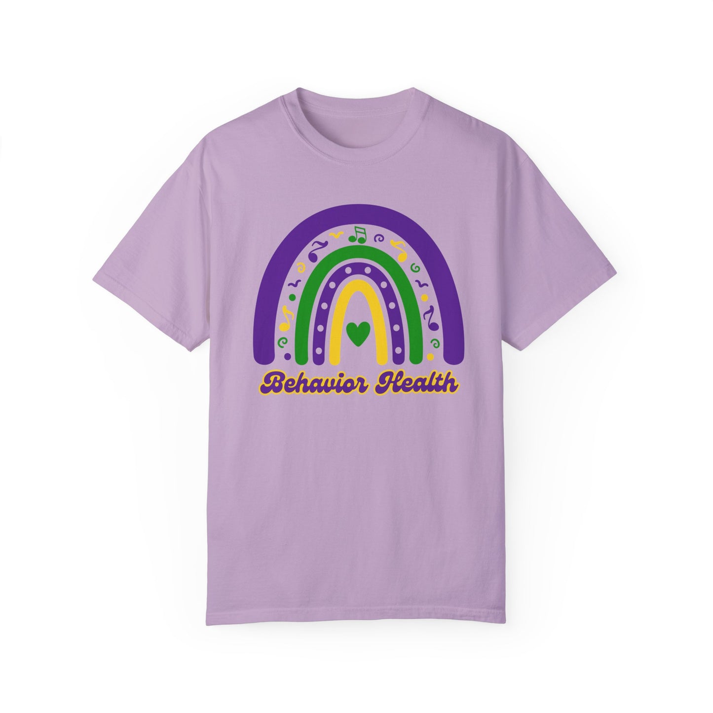 Behavior Health Mardi Gras T Shirt Rainbow Design