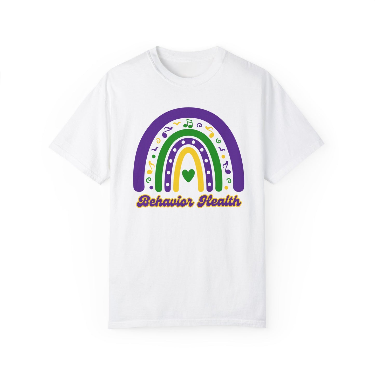 Behavior Health Mardi Gras T Shirt Rainbow Design