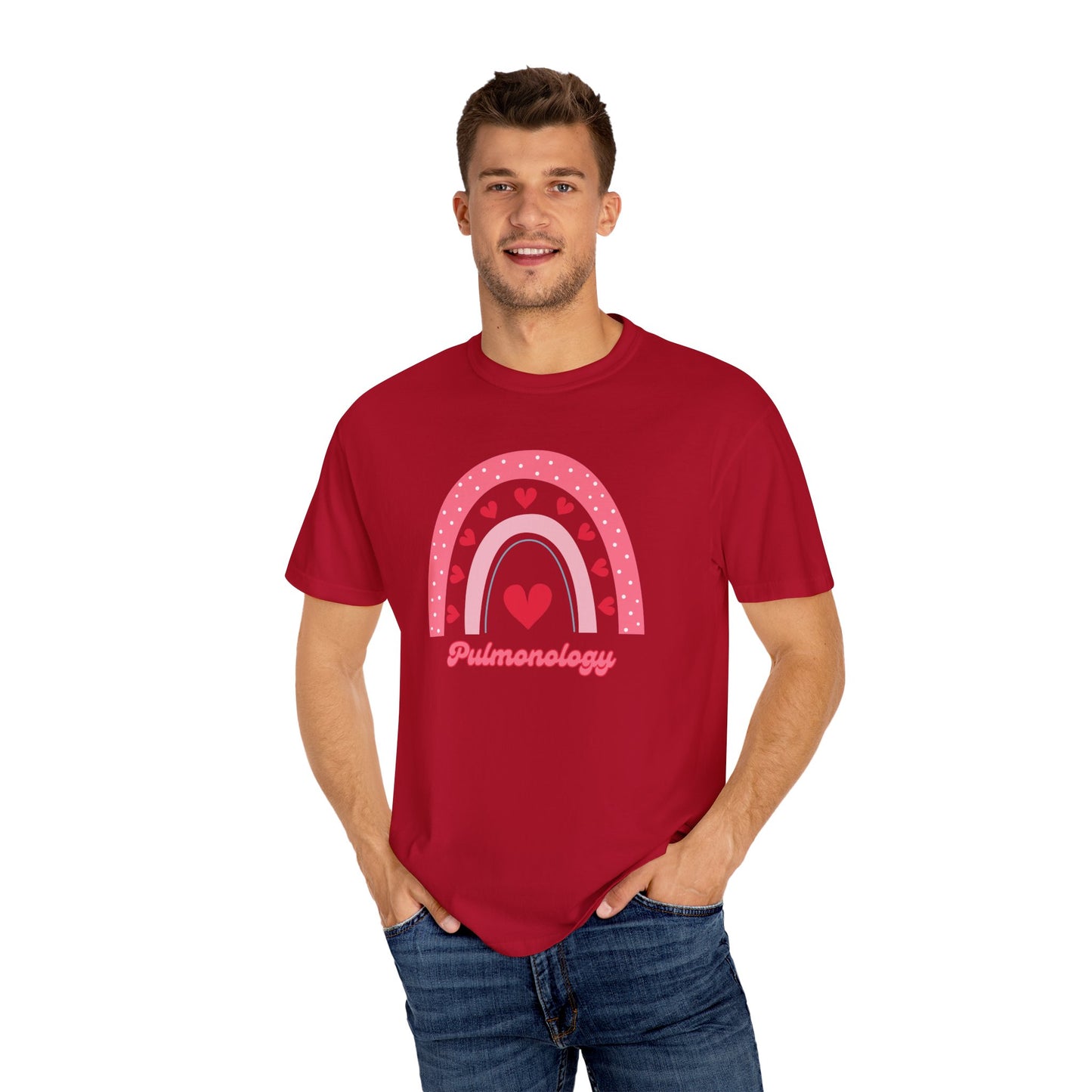 Pulmonology Valentines Day Shirt Rainbow Hearts