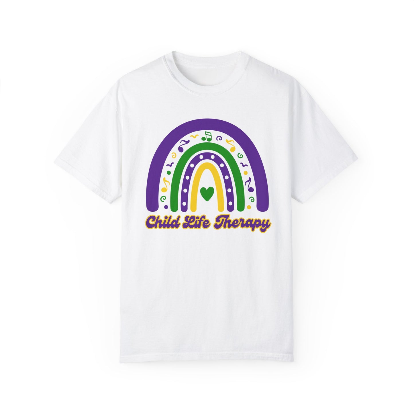 Child Life Therapy Mardi Gras T Shirt Rainbow Design