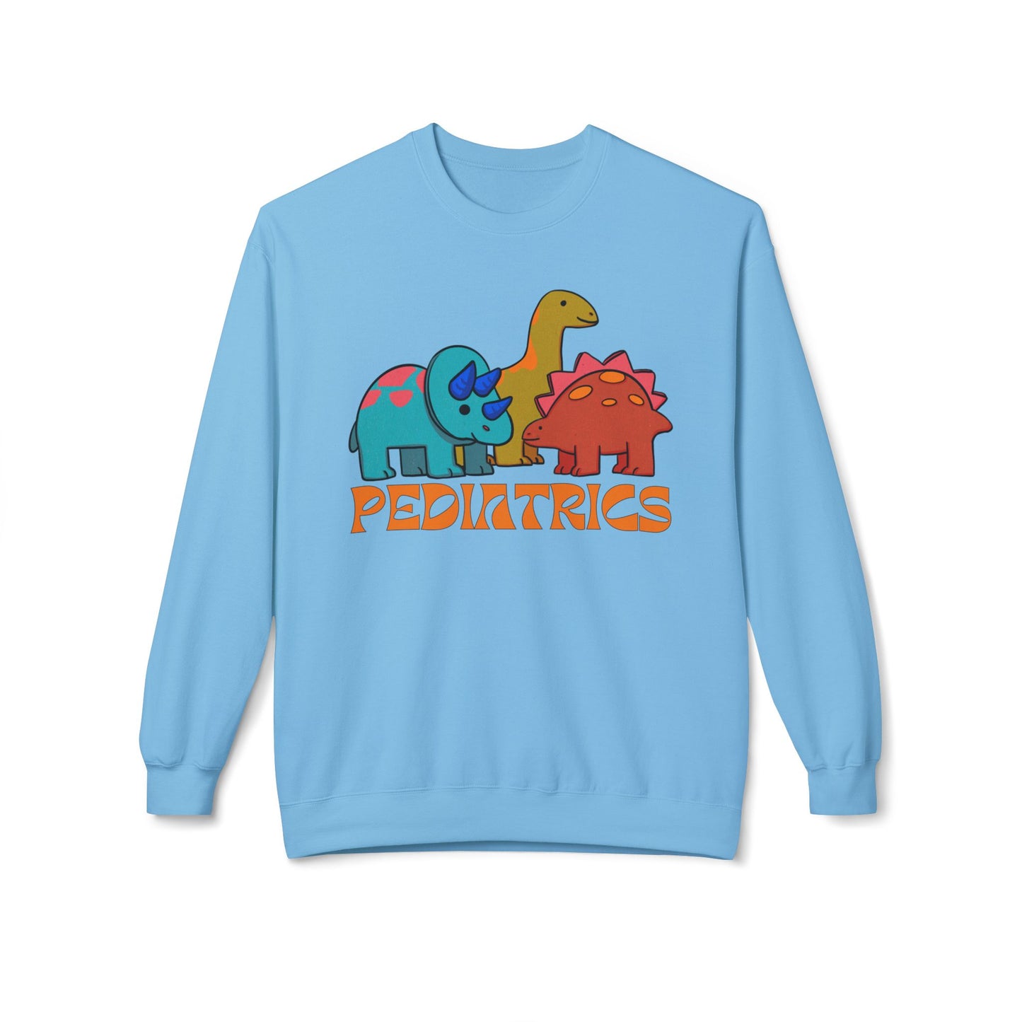 Pediatric Nurse Dinosaur Crew Neck Sweatshirt Peds Healthcare