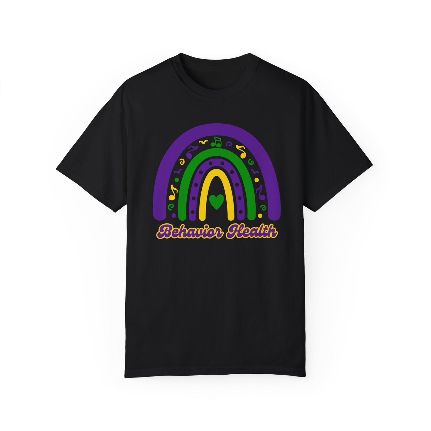 Behavior Health Mardi Gras T Shirt Rainbow Design