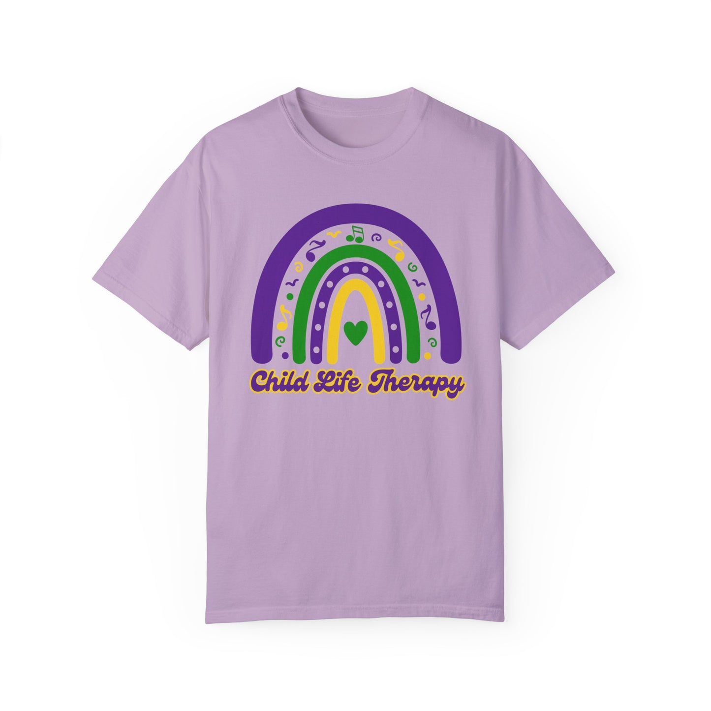 Child Life Therapy Mardi Gras T Shirt Rainbow Design