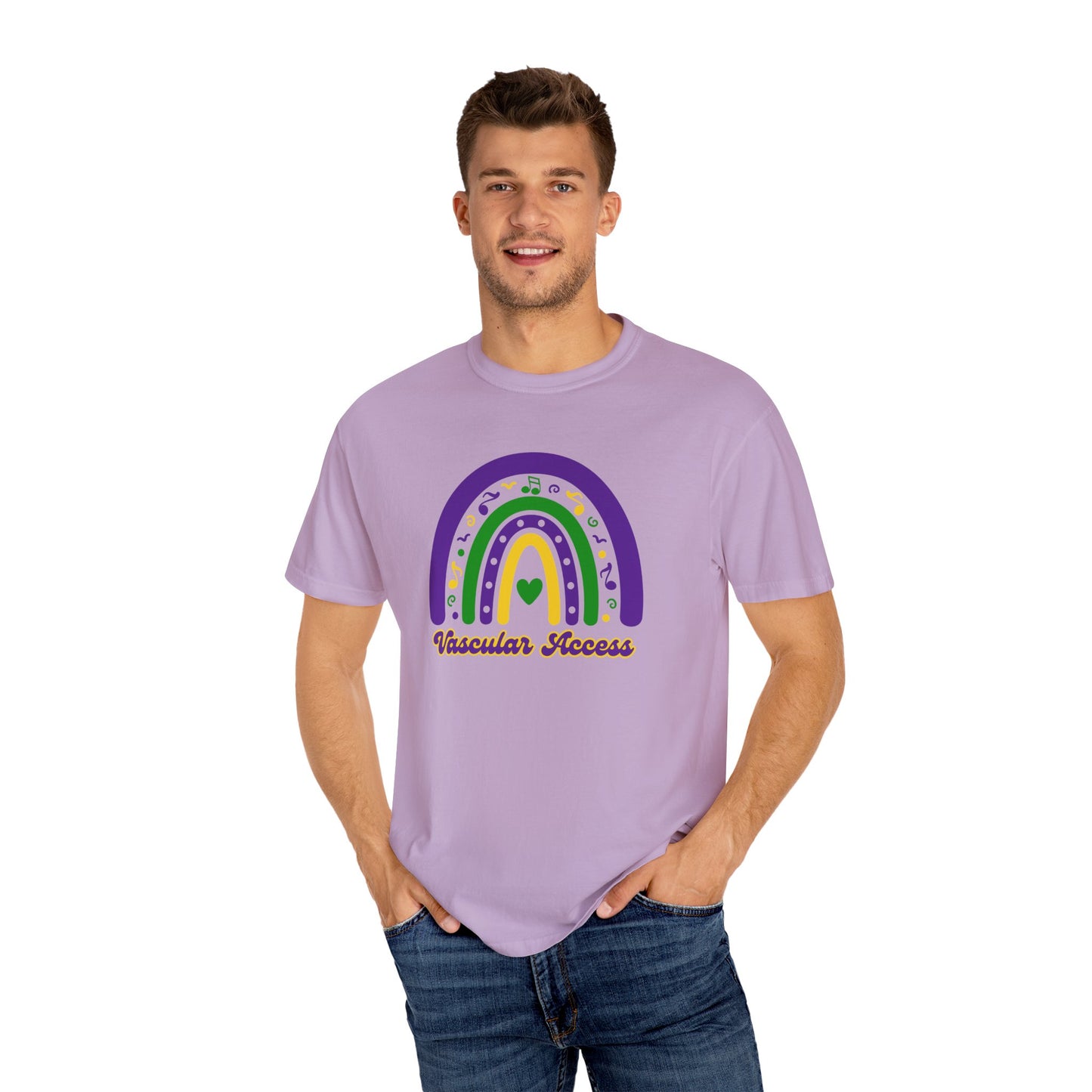 VASCULAR ACCESS Mardi Gras Rainbow T Shirt