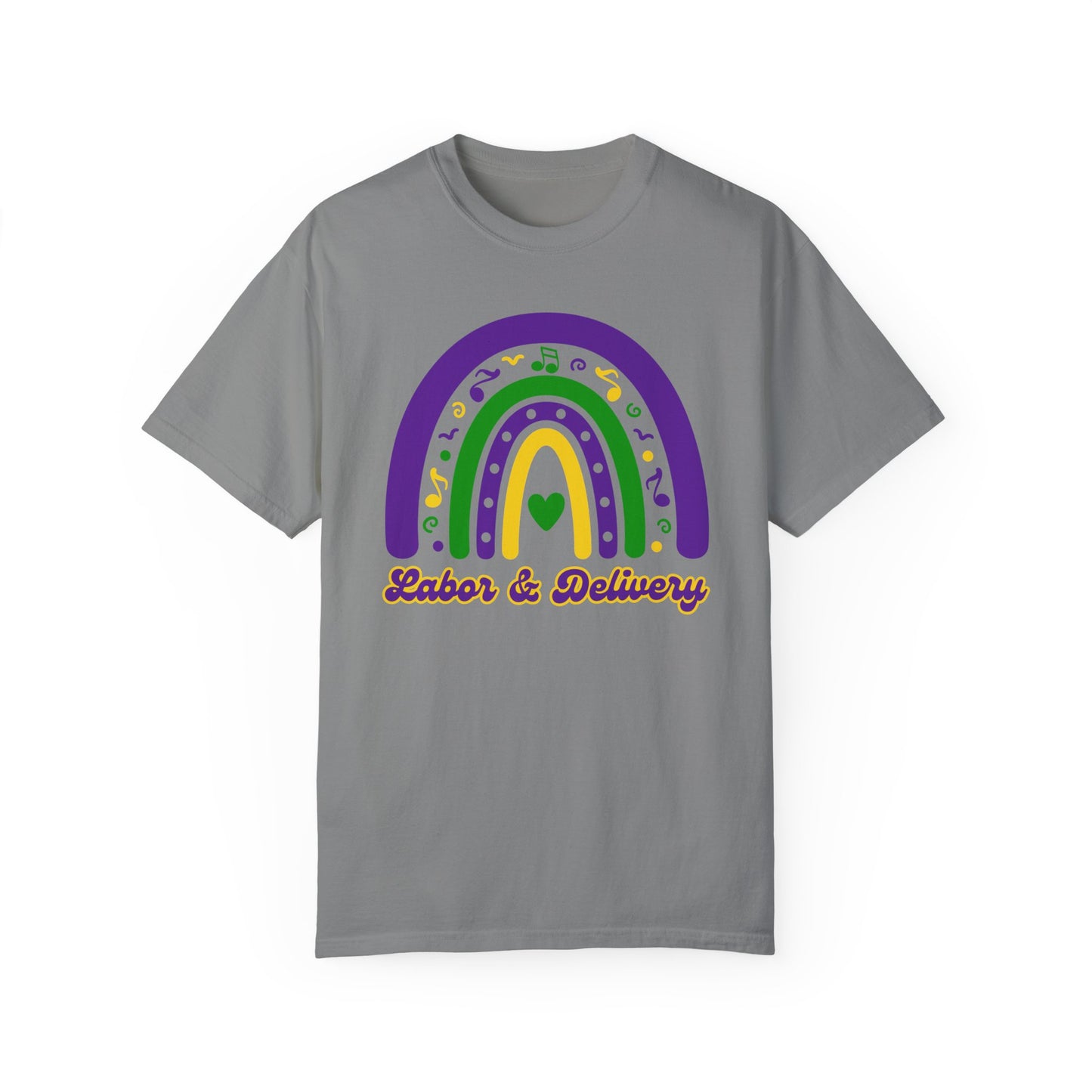 Labor & Delivery Mardi Gras T Shirt Rainbow Design