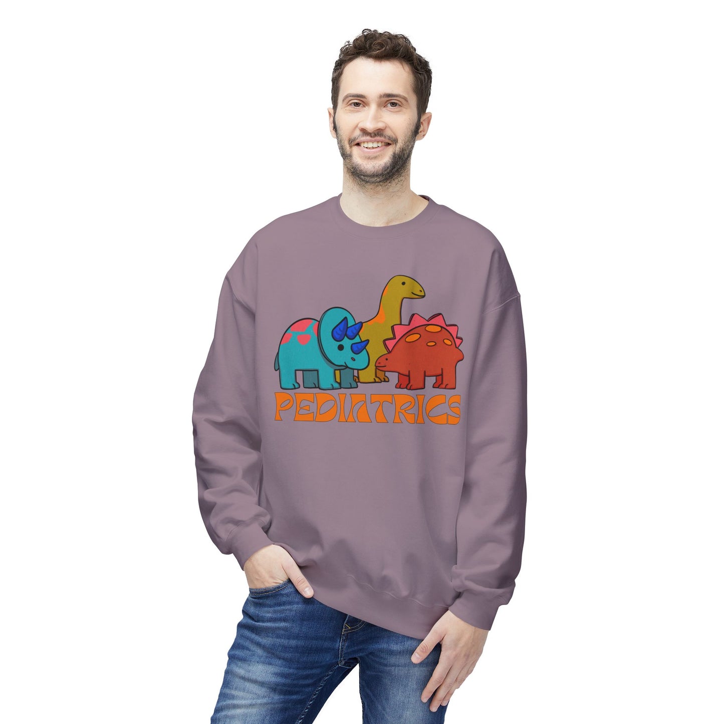 Pediatric Nurse Dinosaur Crew Neck Sweatshirt Peds Healthcare