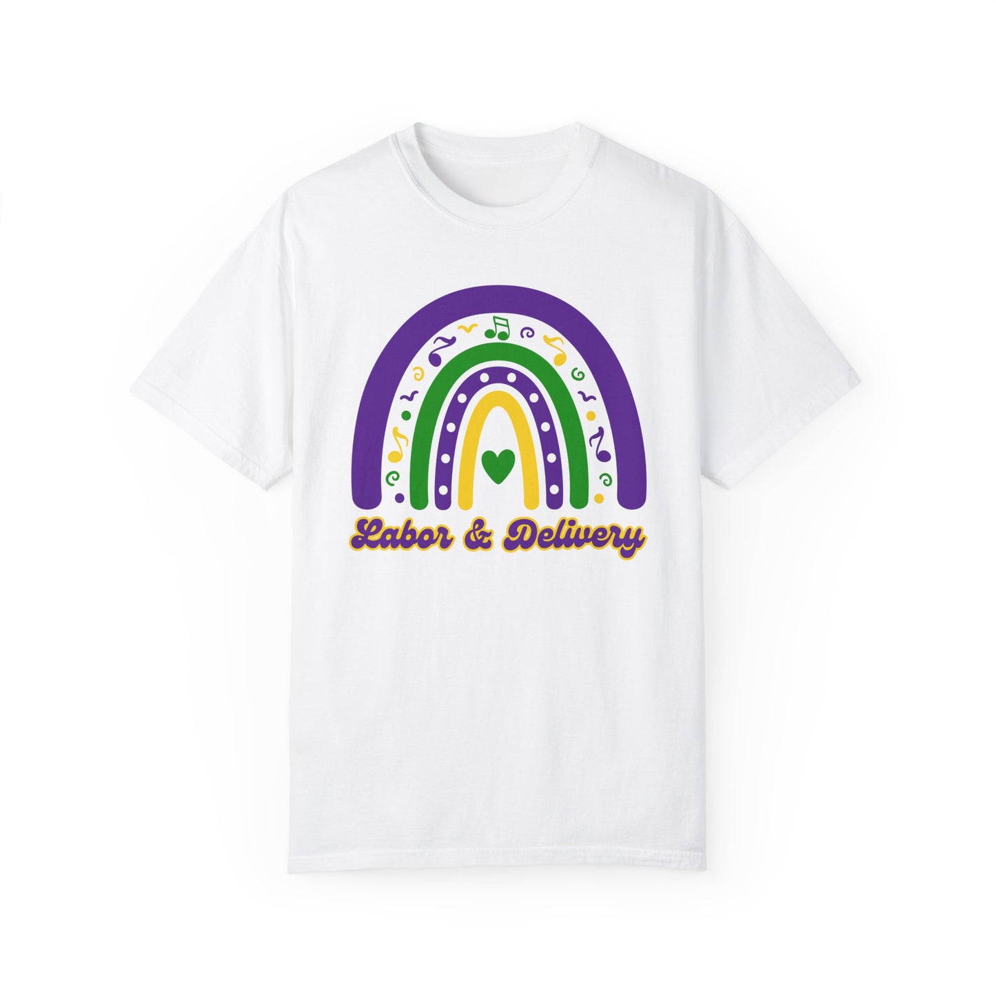 Labor & Delivery Mardi Gras T Shirt Rainbow Design