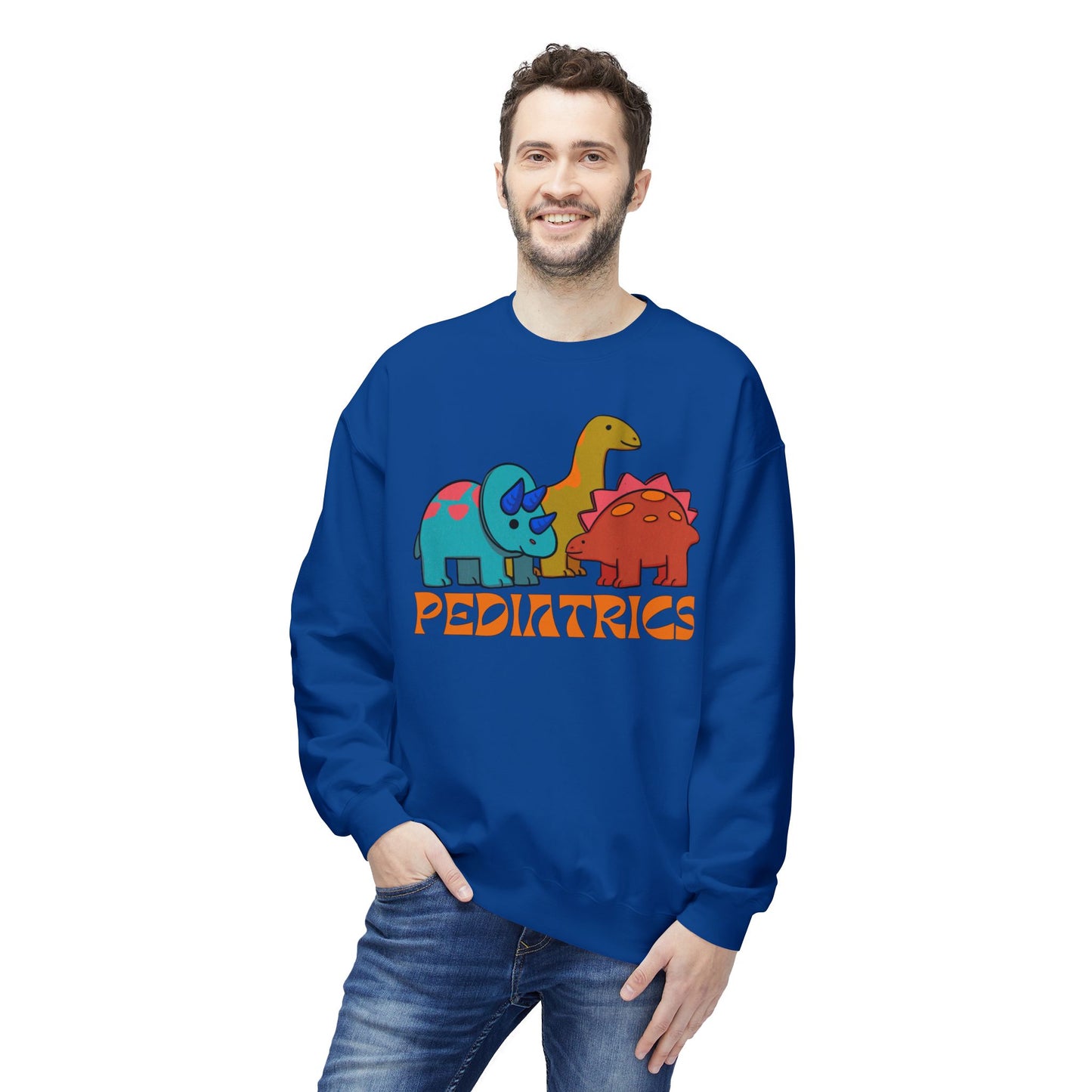 Pediatric Nurse Dinosaur Crew Neck Sweatshirt Peds Healthcare