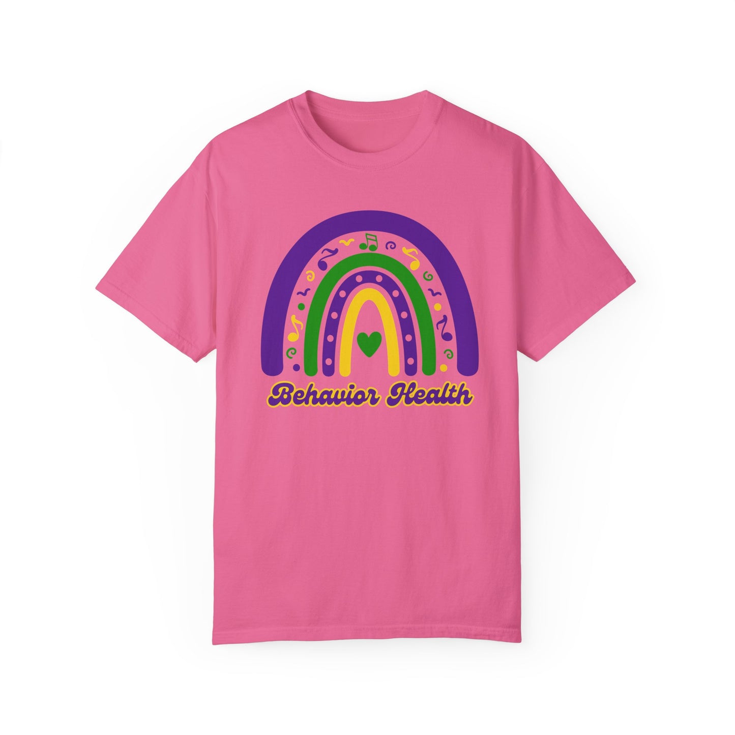 Behavior Health Mardi Gras T Shirt Rainbow Design