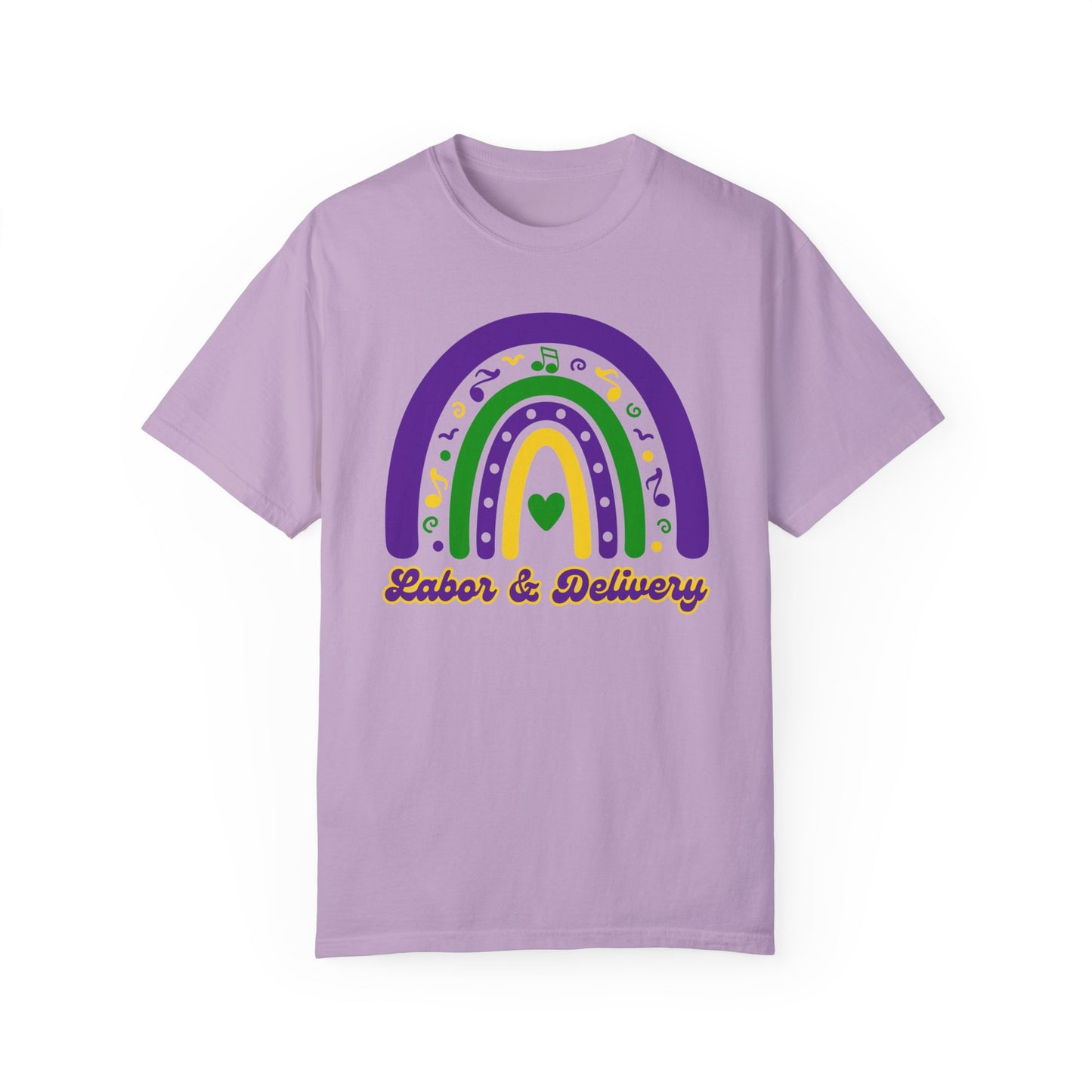 Labor & Delivery Mardi Gras T Shirt Rainbow Design