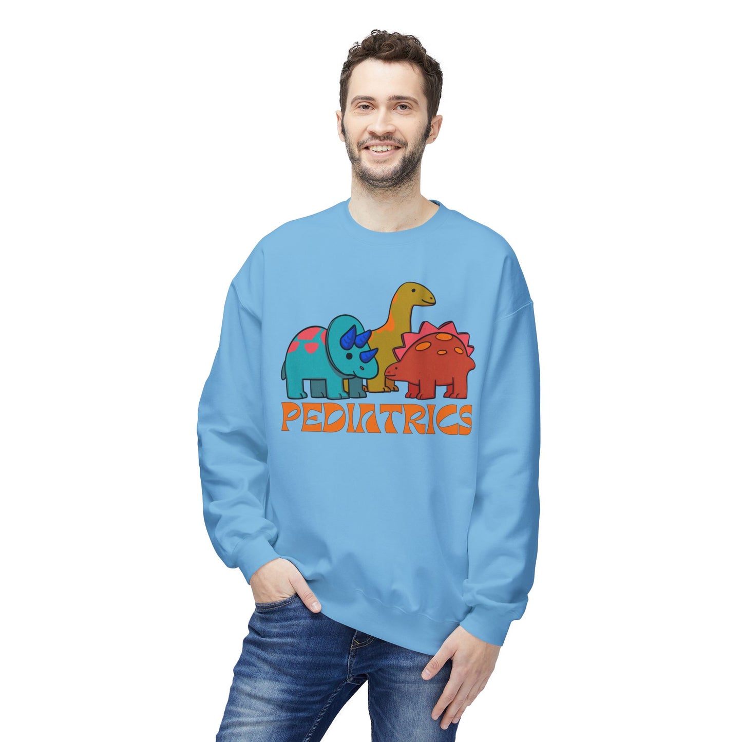 Pediatric Nurse Dinosaur Crew Neck Sweatshirt Peds Healthcare