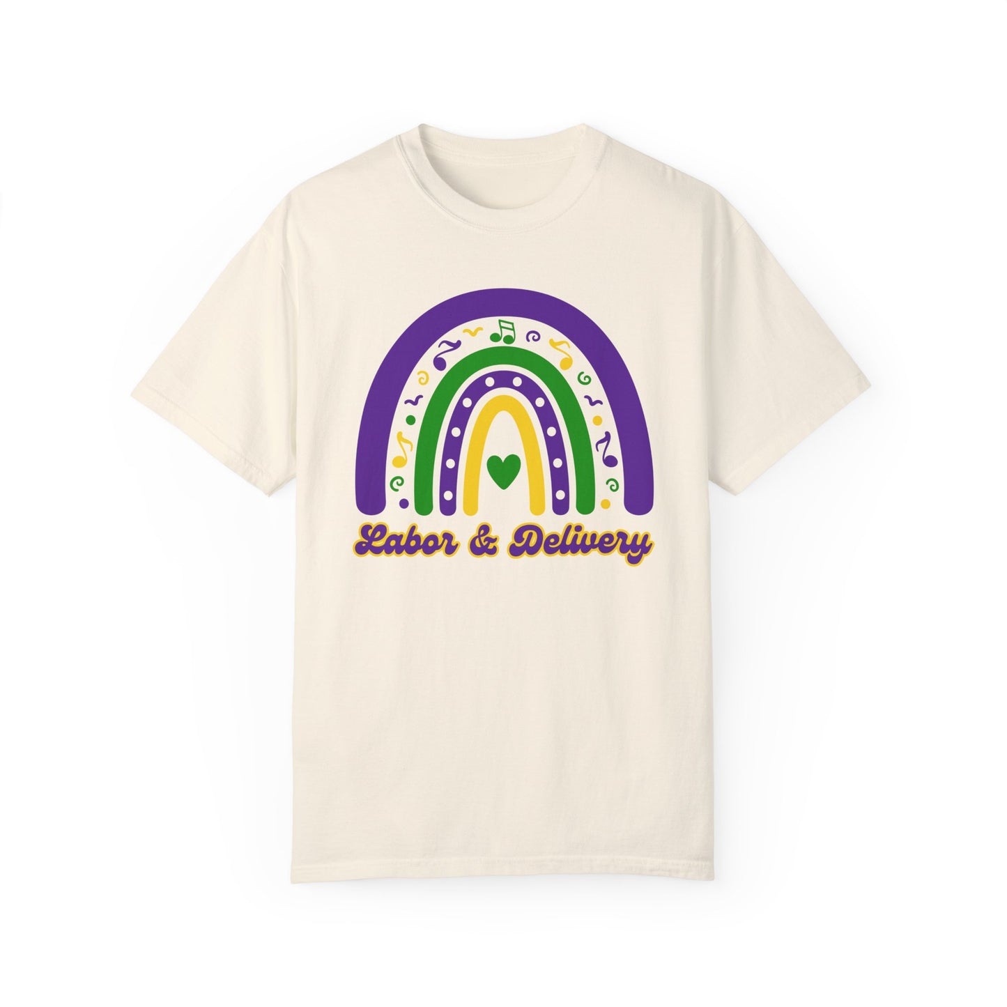 Labor & Delivery Mardi Gras T Shirt Rainbow Design