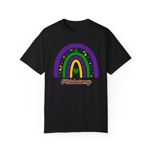 Phlebotomy Mardi Gras T Shirt Rainbow Design