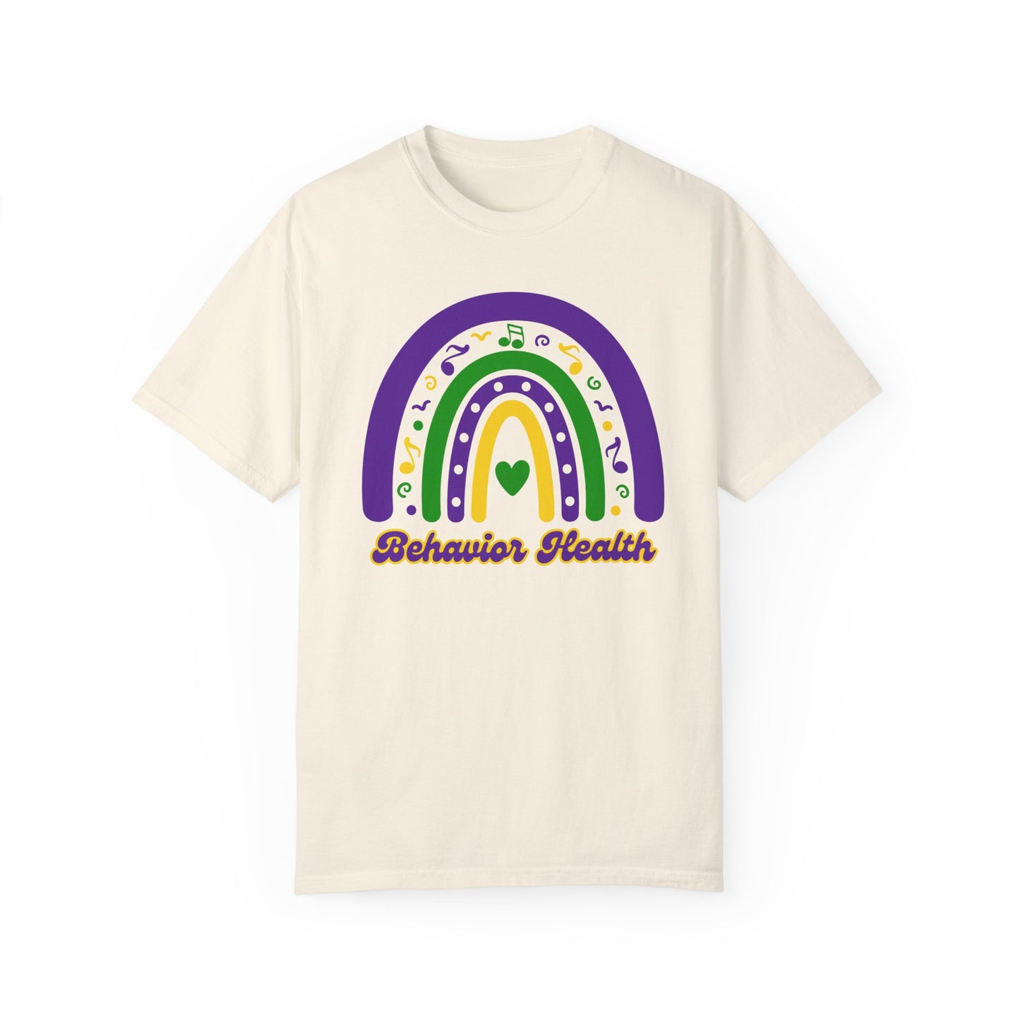 Behavior Health Mardi Gras T Shirt Rainbow Design