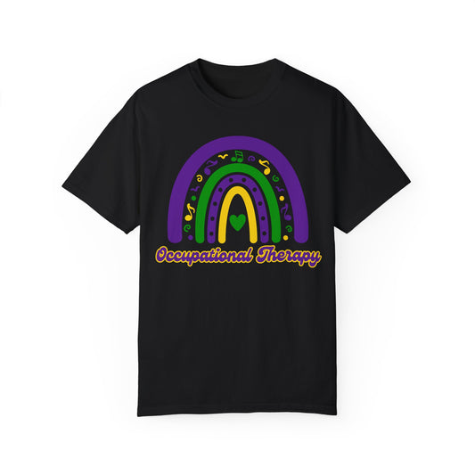 Occupational Therapy Mardi Gras T Shirt Rainbow Design