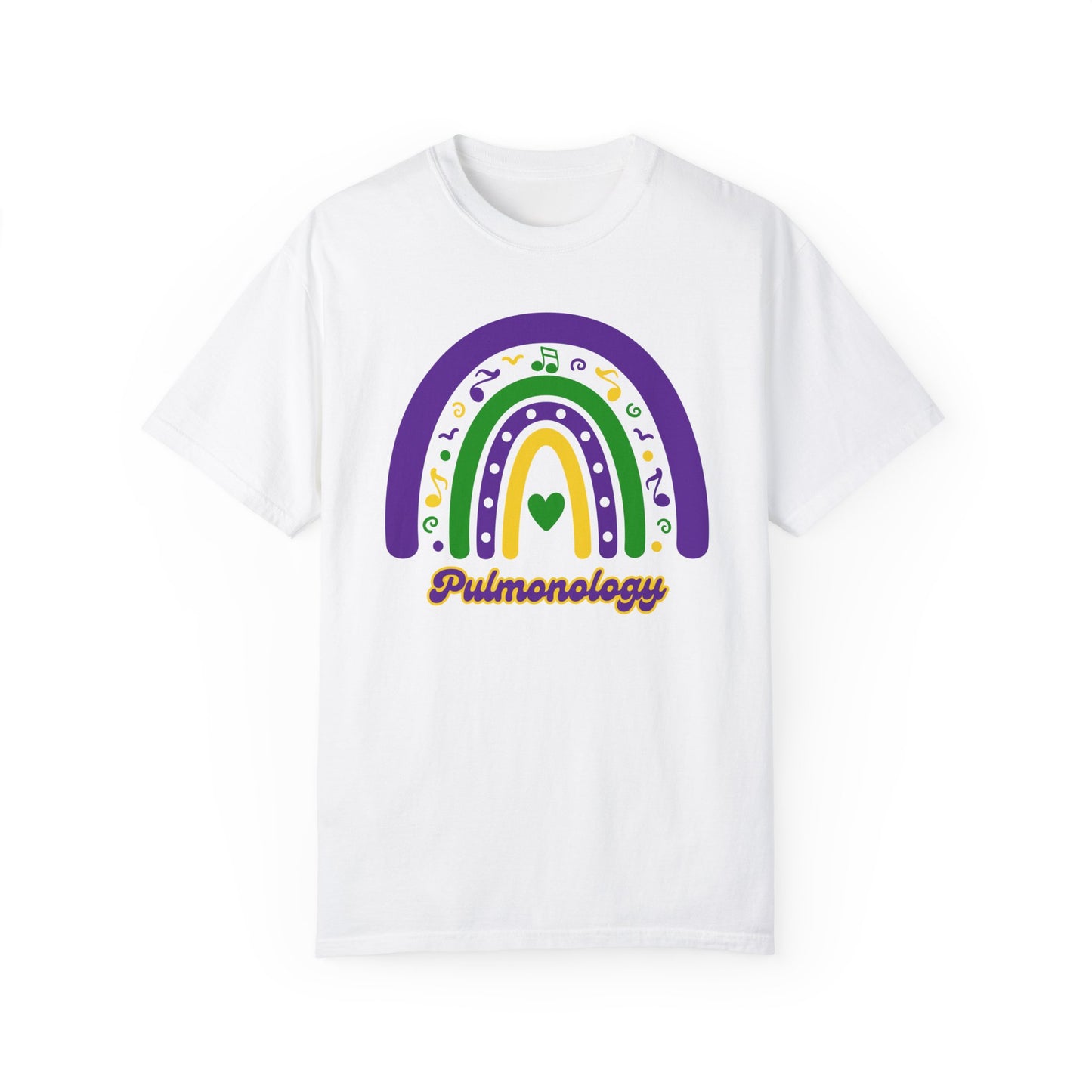 Pulmonology Mardi Gras T Shirt Rainbow Design