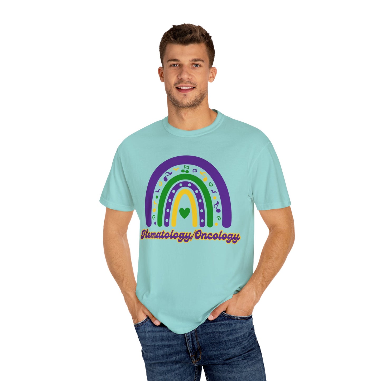 Hematology Oncology Mardi Gras T Shirt Rainbow Design