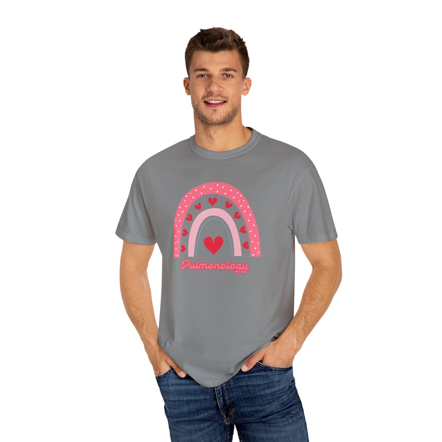 Pulmonology Valentines Day Shirt Rainbow Hearts